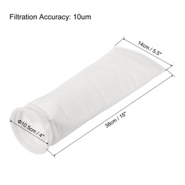 PATIKIL 4 Inch Ring Filter Socks 10 Micron, 4 Pack Mesh Bags Pool Skimmer Basket, White