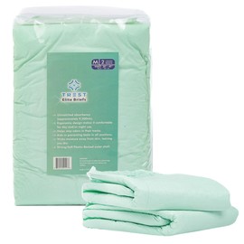 TREST Elite Briefs for Men and Women, Overnight Diapers for Incontinence, Elite Absorbency, Comfortable, Odor Neutralizing and Secure Fit with 2 Wide Tabs - Green, Medium (Pack of 2)