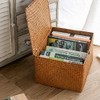 Seagrass Storage Basket Woven Storage Box with Lids Makeup Organizer