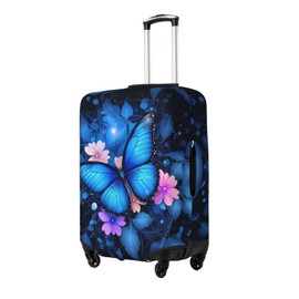 Butterfly Luggage Cover for Suitcase Elastic Non Scratch Travel Protector Travel Washable Suitcase Cover Fits 18-32 Inch Luggage
