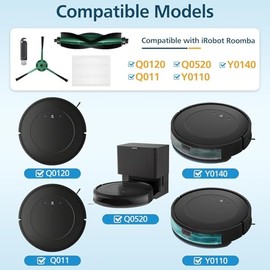 JIEYOUTA Kit de Accesorios de Repuesto para aspiradoras robticas compatibles con iRobot Roomba Essential Y0140Q0120, etc. 1cepillo Rodillo,4HEPA...   