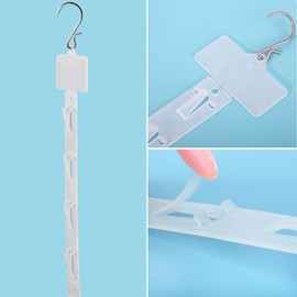 12 Pack Station Hanging Merchandise Strips with S Hooks, 12 Stations Plastic Display Strpis for Retail Display with Label Header