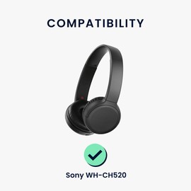 kwmobile Ear Pads Compatible with Sony WH-CH520 Earpads - 2x Replacement for Headphones - Black