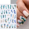 SILPECWEE 3D Nail Art Stickers Gold Marble Spots Wave Design