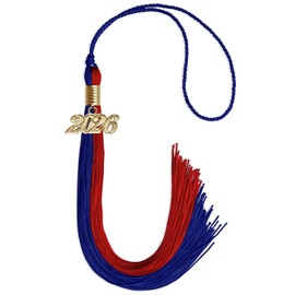 Endea Graduation Double Color Tassel with Gold Date Drop (Royal Blue/Red, 2026)