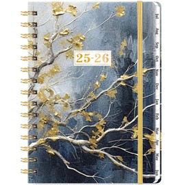 2025-2026 Planner - Weekly & Monthly Planner 2025-2026, July 2025 to June 2026, 6.4" x 8.5", Academic 2025-2026 Planner with Sturdy Metal Ring, Elastic Closure, 12 Monthly Tabs, Back Pocket