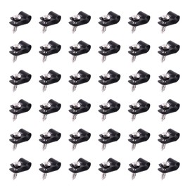 Swpeet 60 Pack Black 1/4 Inch Nylon Plastic R-Type Cable Clips Clamp Kit, Nylon Screw Mounting Cord Fastener Clips with 60 Pack Screws for Wire Management