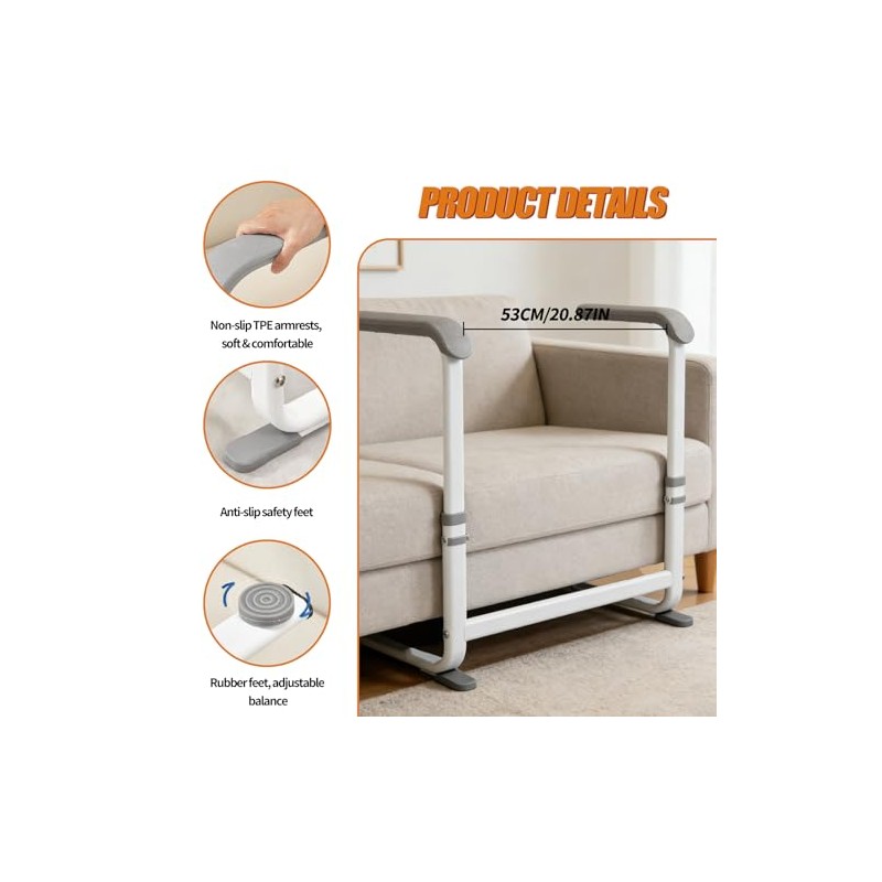 Stand Assist Aid for Elderly,Height Adjustable Mobility Standing Aid Rail