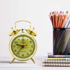 Starlet24 17cm Retro Glockenwecker mechanischer Wecker klassischer Aufziehwecker (Goldfarben #813)