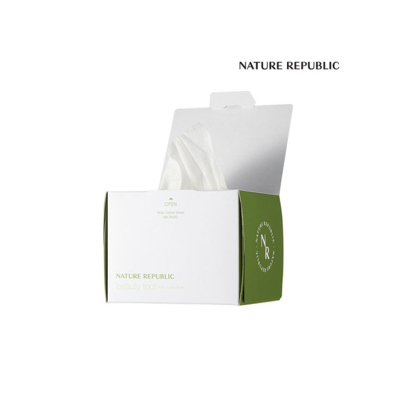 Nature Republic (80매) 뽑아쓰는 무표백 화장솜 (80 sheets) Disposable Unbleached