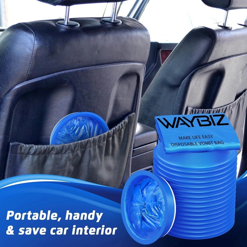 WAYBIZ Vomit Bags 16 Pack 1000 ml, Non-Transparen