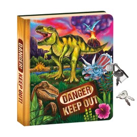 Peaceable Kingdom Kids Diary With Lock and Key Now with Spare Keys (Dinosaur Glow in the Dark)