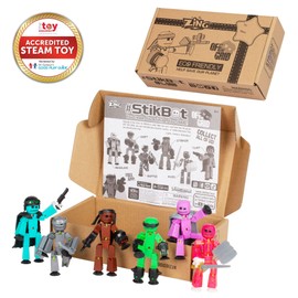 Zing Stikbot Off The Grid Pack - Set of 6 Poseable Action Figures with Weapons and Accessories, Includes Striker, Clint, Pixel, Raptus, Shift and Regalius, Stop Motion Animation, for Ages 4 and Up