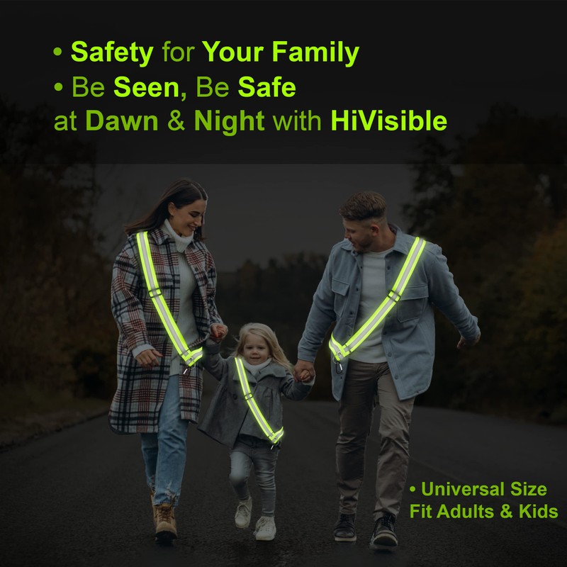HiVisible Bulk 10 Pack - Safety Reflective Sash for Walking