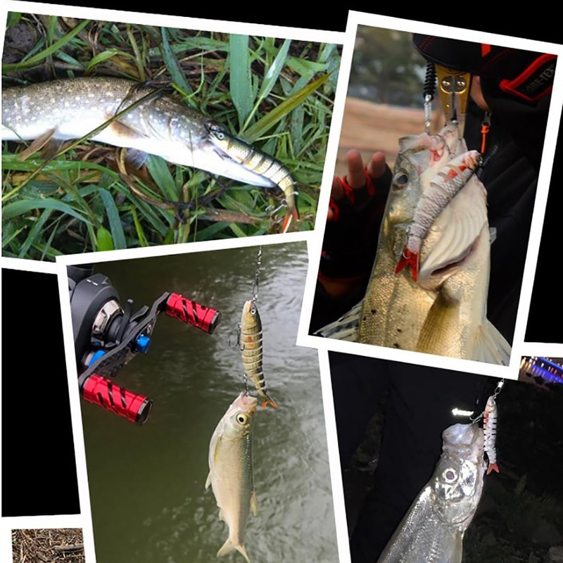 3 Stück Angelköder, Mehrgelenkige Hecht Köder, Angelköder Fische Angeln Set,