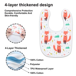 Hakochia Waterproof Baby Bibs Cotton Super Soft Absorbent 4-Layer Unisex Baby Bandana Bibs With Adjustable Snaps for Boys Girls Infants Newborn Feeding, Teething, Drooling,3-36 Months,10-Pack