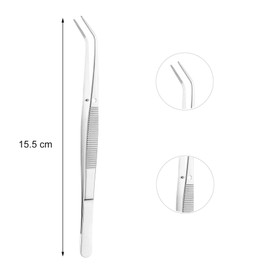 Rpanle Pinzette, Professionelle Pinzette aus Edelstahl, Schräge Pinzette, Spitz Pinzette, Präzisionspinzette für Zupfen von Augenbrauen, Barthaaren oder kleinen Härchen für Damen und Herren, 15.5cm