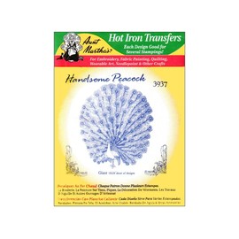 Handsome Peacock Aunt Martha's Hot Iron Embroidery Transfer