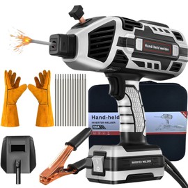 portable welder hand held welder : handheld welder machine 110v -with IGBT Inverter 5 Variable Current Adjustment for 1/16''-1/8'' Welding Rods-suitable for welders, professionals, beginners