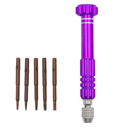 Mini Screwdriver Set, Purple Multifunctional Screwdriver 5-in-1 Small Magnetic Precision Pocket Tiny Screw Driver Set for Eyeglass, Sunglass, Watch, Jewelry, Computer Repair Tool Kit