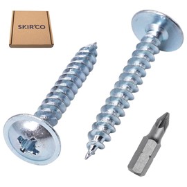 SKIR'CO (Pack of 40) Galvanised Steel 5.0 x 35mm Silver Wood Screws Metal Screws Wafer Head Pozi Self Tapping