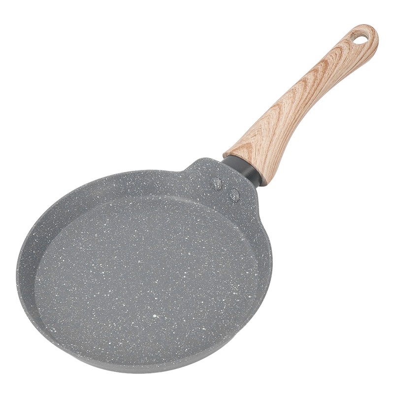 Frying Pan Wood Handle Aluminum Alloy Cooking Skillet Fast Heating