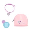 Tikkers Girls Pink Canvas Rip Strap Heart Watch, Purse and
