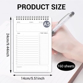 Leogony To Do List Notebook, 80 Sheets Daily Planner Pad for School Personal Organized (14 x 20.4cm)