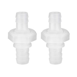 Quickun 1/2" Hose Barb Thru-Bulk Bulkhead Fitting Plastic Hex Straight Union Adapter Fitting for Water/Fuel/Air (Pack of 2)