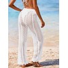 BreathSunny Womens Crochet Knit Elastic Waist Tie Swimsuit Coverup Pant