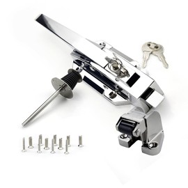 YKPPKY Walk-in Cooler Door Handle - Walk in Cooler Door Closer Complete Latch Kit, Freezer Doors Handle with Solid Metal Push Rod, Offset -1/8 in to 1/4 in(Flush) and 5.91 "