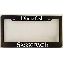 ClustersNN Bhartia Dinna Fash Outlander Themed Chrome License Plate Frame Stainless Metal Tag Holder 12" X 6"