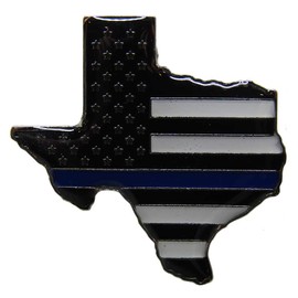 AES Wholesale Pack of 6 State of Texas USA Blue Line Police Law Enforcement Flag Bike Hat Cap Lapel Pin