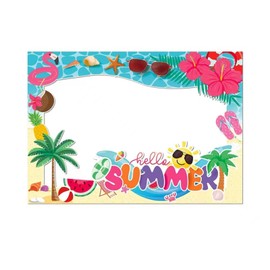 Hawaiian Photo Booth Props,Pool Party Decorations Summer Photo Booth Prop Summer Party Supplies Tropical Beach Party Selfie Props for Luau Summer Decor