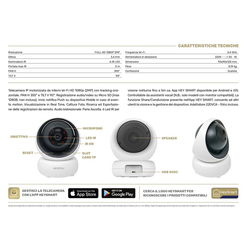 ISNATCH - HeyCam WiFi HD 1080p Motorised IP Camera -