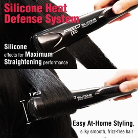Red Pro Hair Straightener Silicone Protexion Flat Iron 1 Inch, Adjustable Temperature Setting, Ultra Thin, Lightweight, Suitable for All Hair Types