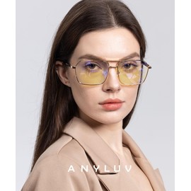 ANYLUV Reading Glasses Men/Women 2.75, Anti Eyestrain Blue Light Reader for Women, Metal Cheaters Reading Computer Glasses