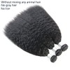 100% Cabello Humano Rizado Recto Paquetes Tejer Yaki Recto 3