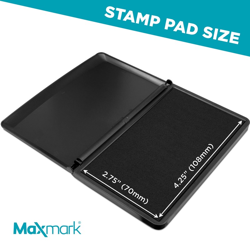 MaxMark Large Black Stamp Pad - 2-3/4" by 4-1/4" -