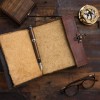 NomadCraftsCo. Large Leather Journal with Semi Precious Stone - Lock
