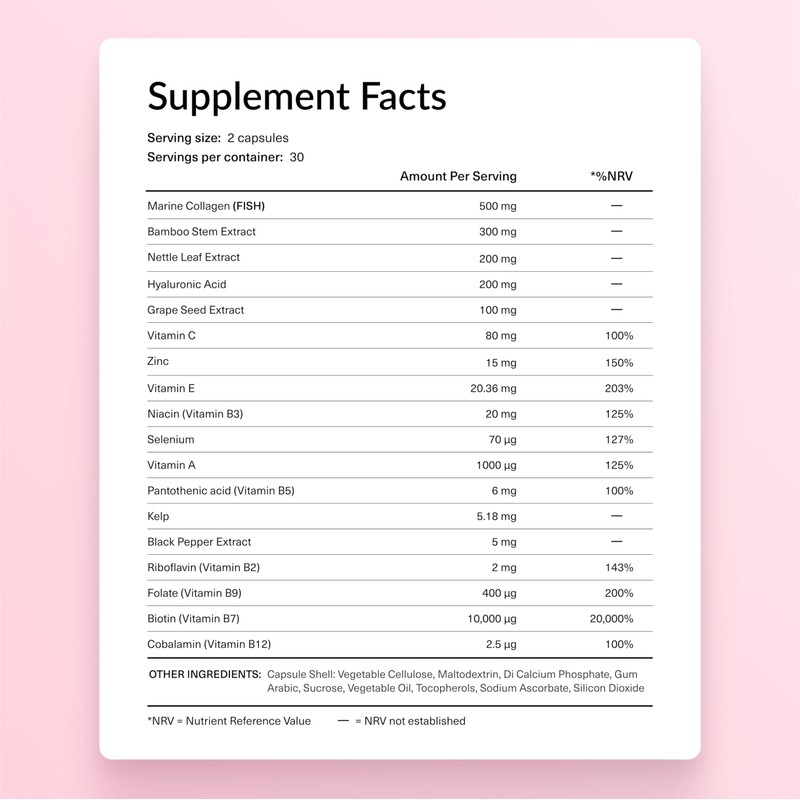 Advanced Hair Growth Supplement | with Biotin, Collagen, Bamboo Extract,