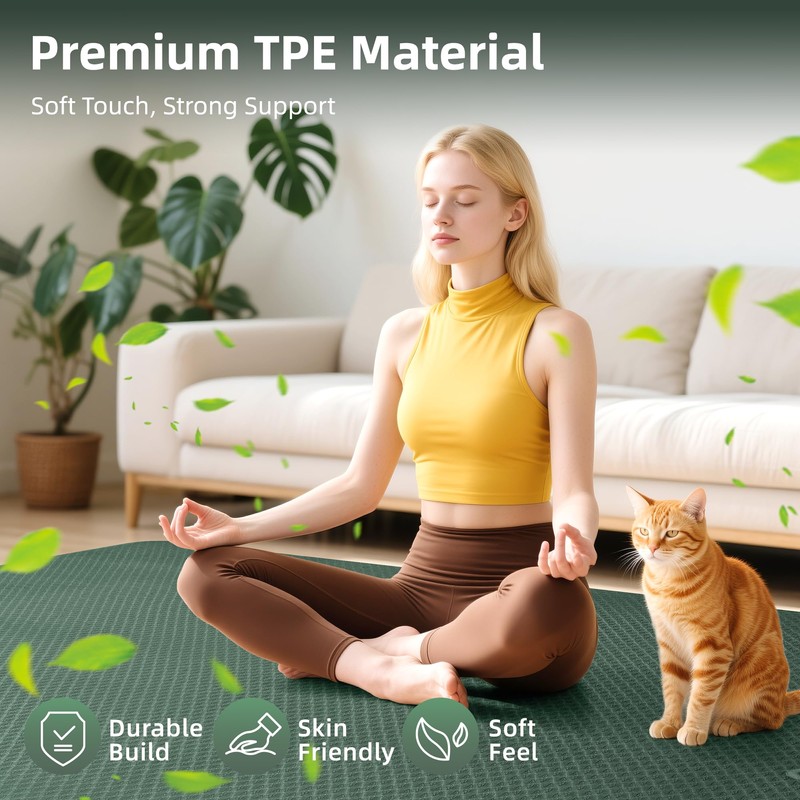 GymCope Extra Large Yoga Mat – 72"x48" or 78"x57", Non-Slip
