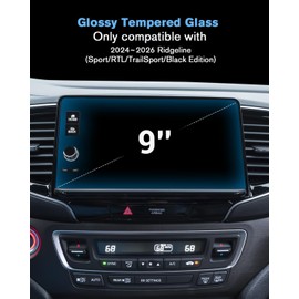 WEIPIN For Glossy Tempered Glass 2024 2025 2026 Honda Ridgeline 9 Inch Touchscreen Screen Protector - Ridgeline (Sport/RTL/TrailSport/Black Edition) Accessories