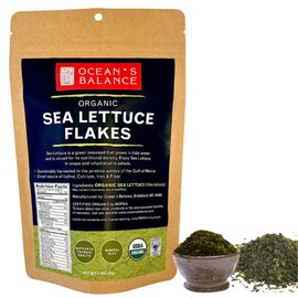 OCEAN’S BALANCE Organic Sea Lettuce Seaweed Flakes – Organic Seaweed Flakes, Perfect for Keto Diet, Paleo Diet, Vegetarian or Vegan Diet – Gluten-Free – 1.5 oz Bag