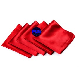 MDS Pack of 100 Satin Napkin Square 12 X 12 Inches Sliky Smooth Dinner Table Napkins Handkerchief for Weddings Baby Shower Birthday Party Home Banquet Dining Table Top Decorations - Red
