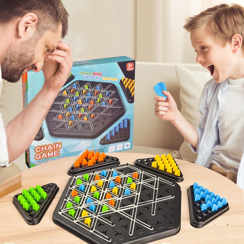Mailfull Game Chain Triangle Chess Game Rubber Band Board Games