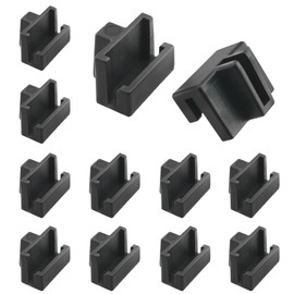 ZZLZX 12PCS Hanging Plastic Rail Clip Multi-Functional Bathroom Storage Shelf Wall Mounted Hole Hook Storage Rack for Wood Drawers Plastic Square File Cabinet Clasp Black