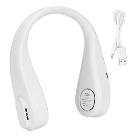 Bladeless Neck Fan Rechargable Hanging Portable Silent Mini Neck Fan for Outdoor SportsWhite