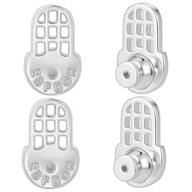 Earring Backs, EBFDOH Durable Mesh-Style Earring Backs Replacements for Droopy Ears Large Earring Backings for Heavy Earrings,Studs Locking Pierced Backers for Big Earlobe,White Gold