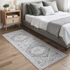 GENIMO 60x120cm Grey Vintage Boho Rug - Non-Slip Washable Polyester